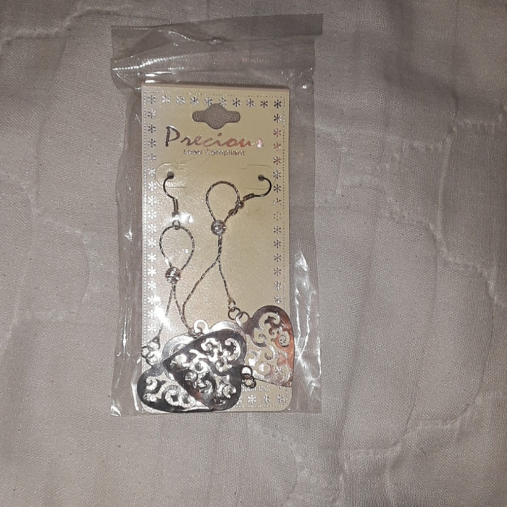long heart earrings